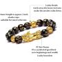 HiRinK 3Pcs Feng Shui Good Luck Bracelets- Lucky Charm Pi Xiu Pi Yao Bracelet Chinese Dragon Attract Good Luck and Wealth Jewelry Adjustable Elastic for Men Women