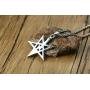 PJ Jewelry Mens Anton LaVey Sigil Pendant Inverted Pentagram with Lightning Bolt Church of Satan Symbol Necklace