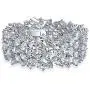 Bling Jewelry Bridal Wide Cubic Zirconia AAA CZ Fashion Statement Cluster Bracelet for Women for Prom Pageant Silver Plated Brass Bling Jewelry Bridal Wide Cubic Zirconia AAA CZ Fashion Statement Cluster Bracelet for Women for Prom Pageant Silver Plated Brass