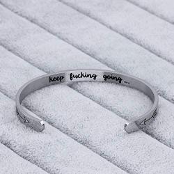 Inspirational Cuff Bracelet Gifts for Women Men Hidden Message Mantra Personalized Birthday Bangle Jewelry