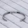 Inspirational Cuff Bracelet Gifts for Women Men Hidden Message Mantra Personalized Birthday Bangle Jewelry