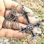 Gothic Jewelry Upside down inverted St Peter Cross Black Punk Rock Biker Heavy-Metal Fashion Satanic Protection Amulet Pewter Mens pendant necklace Charm for men women unisex w Silver Ball Chain Gothic Jewelry Upside down inverted St Peter Cross Black Punk Rock Biker Heavy-Metal Fashion Satanic Protection Amulet Pewter Mens pendant necklace Charm for men women unisex w Silver Ball Chain