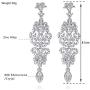 mecresh Gold/Silver Rhinestone Chandelier Wedding Bridal Dangle Earrings
