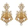 Aheli Beautiful Wedding Wear Indian Laxmi Goddess Faux Stone Studded Floral Design Crafted Necklace Earrings Set Ethnic Fashion Jewelry for Women