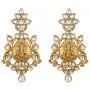 Aheli Beautiful Wedding Wear Indian Laxmi Goddess Faux Stone Studded Floral Design Crafted Necklace Earrings Set Ethnic Fashion Jewelry for Women
