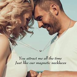 UNGENT THEM Magnetic Couples Necklaces Attraction Matching Friendship Necklace Set Jewelry Gift for Women Men Boyfriend Girlfriend Him Her Best Friends