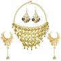 3 Pcs Belly Dance Gold Coins Necklace and Earrings Bracelets Gypsy Jewelry Coin Bracelet Hand Decoration Wrist Bangle Ring Hand Decoration Wrist Bangle Ring with a Stylus(Gold)