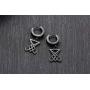 VNOX Satanic Jewerly 1-2 Pairs Church of Satan Seal of Lucifer Dangle Hinged Earrings for Men Women Teen