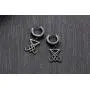 VNOX Satanic Jewerly 1-2 Pairs Church of Satan Seal of Lucifer Dangle Hinged Earrings for Men Women Teen