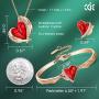CDE Jewelry Set Mothers Day Jewelry Gifts for Women 4 Pieces Sets Women Pendant Necklace Earrings Bracelet Birthday Gift for Best Friend
