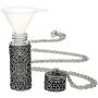 1928 Jewelry Womens Antiqued Pewter Filigree Covered 3.69 ml Glass Vial Pendant Enhancer, 30