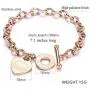 ALEXTINA Dainty Heart Charm Bracelets Inspirational Bible Verse Proverbs 4:23 Stainless Steel 18k Gold Plated Oval Chain Wristband Gift for Mom Women Teen Girls Toggle Clasp
