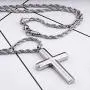 Molike Simple Stainless Steel Cross Pendant Necklace Men Women, 20-24 Inch Twist Rope Chain Molike Simple Stainless Steel Cross Pendant Necklace Men Women, 20-24 Inch Twist Rope Chain
