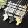 Besteel 3 Pieces Stainless Steel Pendant Necklaces for Men Women Africa Map Pendant Black Silver Gold Plated Necklaces Set