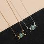 Chengxun Triple Moon Goddess Wicca Pagan Necklace Gold Silver Moon Phase Charm Necklace
