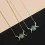 Chengxun Triple Moon Goddess Wicca Pagan Necklace Gold Silver Moon Phase Charm Necklace