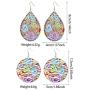 ZRosse 2 Pairs Bohemia Ethnic Colorful Hollow Round Leaf Dangle Drop Earrings Boho Fashion Psychedelic Colorful Hollow Ethnic Jewelry for Women and Girls