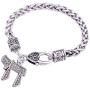 VASSAGO Ancient Jewish Hebrew Letter Chai Amulet Pendant Good Luck Symbol Wheat Chain Bracelet