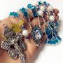 elegantmedical Ladder to Heaven Blue Crystal & AAA10MM Pearl Beads Catholic Rosary Cross crucifix Necklace gift