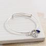 Silpada Carpe Diem Natural Lapis Adjustable Bangle Bracelet with Crystals in Sterling Silver, 7.75''