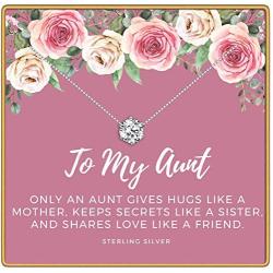 KEDRIAN Aunt Necklace, 925 Sterling Silver, Best Aunt Gifts, Mothers Day Gifts For Aunt, Gifts For Aunts, Best Aunt Ever Gift Jewelry, Aunts Pendant Necklaces, Mothers Day