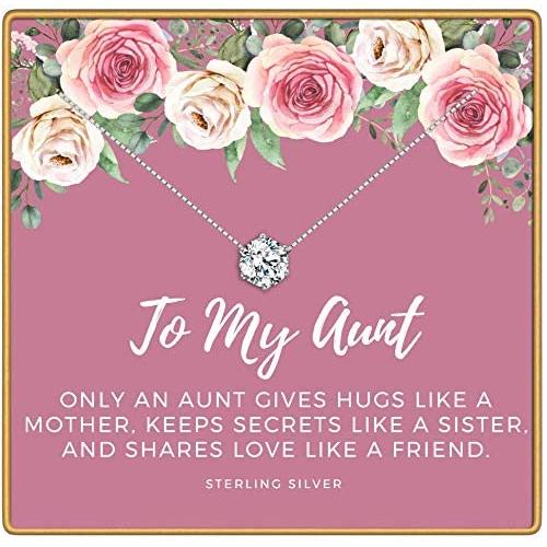 KEDRIAN Aunt Necklace, 925 Sterling Silver, Best Aunt Gifts, Mothers Day Gifts For Aunt, Gifts For Aunts, Best Aunt Ever Gift Jewelry, Aunts Pendant Necklaces, Mothers Day