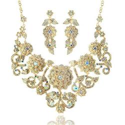 LAN PALACE 2019 Big Flower Necklace and Earrings for Party and Wedding Jewelry Sets