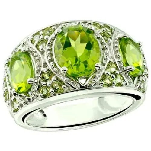RB Gems Sterling Silver 925 Ring Genuine Gems 5 Carats with Rhodium-Plated Finish, 3-Stone-Style RB Gems Sterling Silver 925 Ring Genuine Gems 5 Carats with Rhodium-Plated Finish, 3-Stone-Style