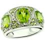 RB Gems Sterling Silver 925 Ring Genuine Gems 5 Carats with Rhodium-Plated Finish, 3-Stone-Style