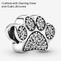 Pandora Jewelry Sparkling Paw Print Cubic Zirconia Charm in Sterling Silver