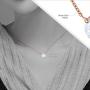 QUINBY Created Opal Necklace Rose Gold Dainty Opal Pendant Necklace for Women 8mm/ 5m