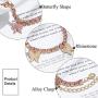 Ckecharfa Layered Crystal Pendant Necklace Gold Butterfly Choker Necklaces Sparkly Party Adjustable Jewelry Accessories for Women and Girls