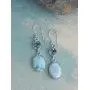 YoTreasure Larimar Blue Topaz Solid 925 Sterling Silver Dangle Earrings Jewelry YoTreasure Larimar Blue Topaz Solid 925 Sterling Silver Dangle Earrings Jewelry