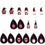 8 Pairs Christmas Santa Claus Plaid Earrings Set Plaid Gnome Teardrop Earrings Lightweight Faux Leather Xmas Dangle Earrings for Women Girls Jewelry(A)