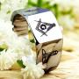Cloud Dancer Classic 12mm Width Silver Masonic and Masonic Working Tools Men Master Masonic Signet Ring Mason Ring Jewelry