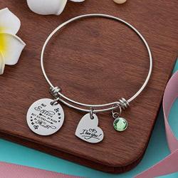 Raysunfook Not Sisters By Blood But Sisters By Heart Birthstone Charm Bracelet Friendship Gift I Love You Sister Cuff Friend Jewelry
