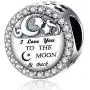 925 Sterling Silver Charm fit Charms Bracelet Necklace I Love You to the Moon and Back Charm Gifts for Her 925 Sterling Silver Charm fit Charms Bracelet Necklace I Love You to the Moon and Back Charm Gifts for Her