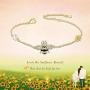 LAZLUVU 18K Gold Honey Bee Charms Bracelet Adjustbale Bangle Bracelets Jewelry Gift for Women