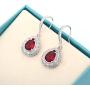 CZ Teardrop Earrings for Women - Sterling Silver Bridal Pear Shape Cubic Zirconia Crystal Rhinestone Fishhook Dangle Drop Earrings for Bride Bridesmaids Wedding Party Prom Fashion Costume Jewelry