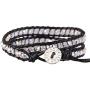 KELITCH Double Wrap Bracelet Women Braided Lapis Lazuli Beads Bracelets on Black Leather