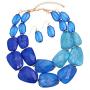 Rosemarie Collections Womens Ombre Polished Resin Statement Necklace Earring Set