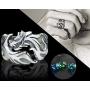Womens Mens Ring 1Pc Women and Men Allergy Free Glow in The Dark Luminous Dragon Ring Party Gifts