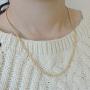 Gold chain necklace for women men, 2.5MM French rope chain necklace plated 14K yellow gold, 18-20 inch