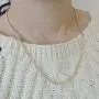 Gold chain necklace for women men, 2.5MM French rope chain necklace plated 14K yellow gold, 18-20 inch Gold chain necklace for women men, 2.5MM French rope chain necklace plated 14K yellow gold, 18-20 inch