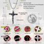 FaithHeart Cross Necklace Bible Verse Jewelry, Stainless Steel/Gold Plated Christian Charms Lords Prayer Pendant, Customize Available, Dog Tag Necklace for Men (Send Gift Box)