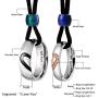 Aienid Couple Necklace Pendant,King Queen Tungsten Steel Pendant Necklace for Wedding