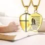 FaithHeart Shield of Faith Ephesians 6:16-17/Ephesians 6:10 Pendant Necklace Stainless Steel Joshua 1:9 Cross Amulet Necklace, Customize Available (Send Brand Box)