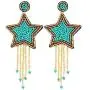 Star Beaded Tassel Dangle Earrings - Long Five Star Big Bead Chandelier Drop Earrings For Women, Large Statement Native Beaded Fringe 5 Star Earrings Star Beaded Tassel Dangle Earrings - Long Five Star Big Bead Chandelier Drop Earrings For Women, Large Statement Native Beaded Fringe 5 Star Earrings