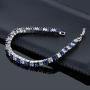 Gem Stone King 15.00 Cttw Princess Cut Blue and White Cubic Zirconia CZ Women Tennis Bracelet 7 Inch