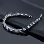 Gem Stone King 15.00 Cttw Princess Cut Blue and White Cubic Zirconia CZ Women Tennis Bracelet 7 Inch